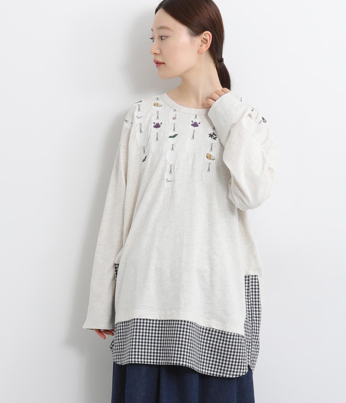 紅茶パック刺繍チュニック(アイボリー-F)