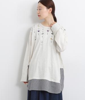 紅茶パック刺繍チュニック(アイボリー-F)