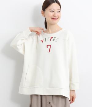 ロゴ刺繍プルオーバー(アイボリー-F)