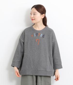 ロゴ刺繍プルオーバー(Mグレー-F)