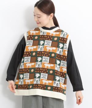 空と森と海ジャカードベスト