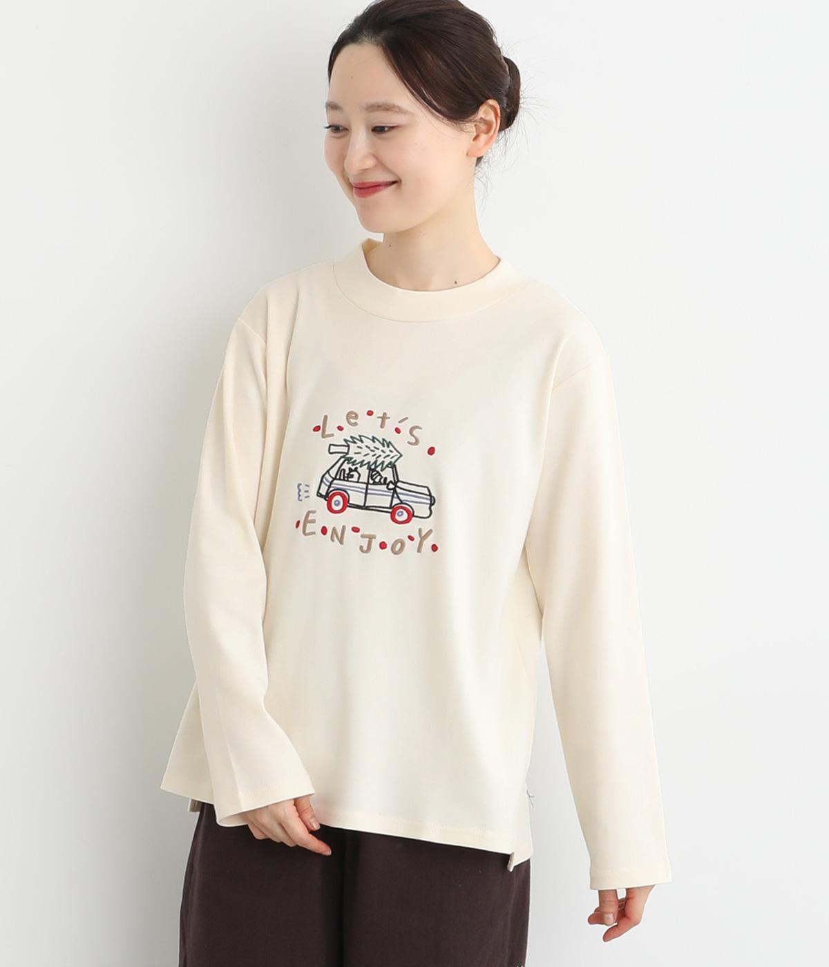 コットンＥＮＪＯＹ刺繍ロングスリーブ(アイボリー-F)