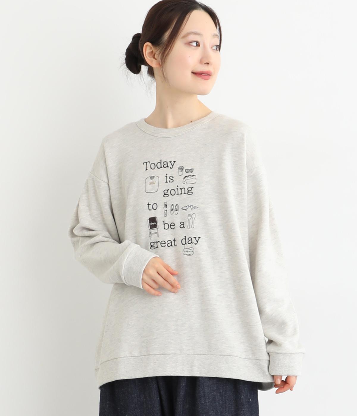 裏毛ロゴ刺繍プルオーバー(アイボリー-F)