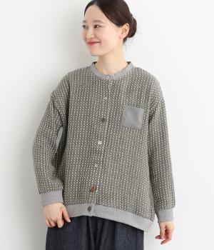 多ボタンカーディガン(グレー-F)