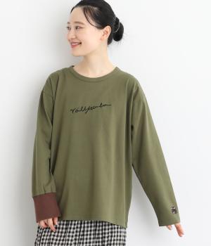 コットンおやつ刺繍プルオーバー(カーキ-F)