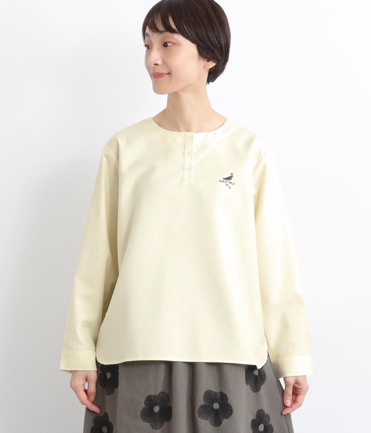 ポリエステルレーヨントリ刺繍ブラウス(アイボリー-F)