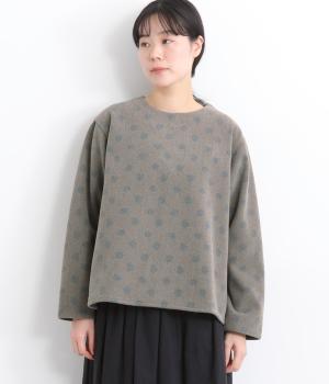 ドット柄ニードルパンチブラウス(ブラウン-F)