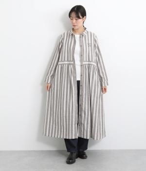 ストライプ切替えワンピース