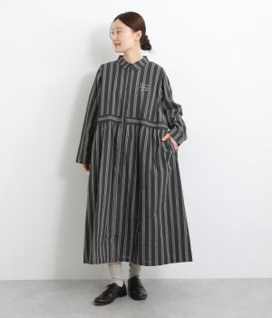 ストライプ切替えワンピース(Cグレー-F)