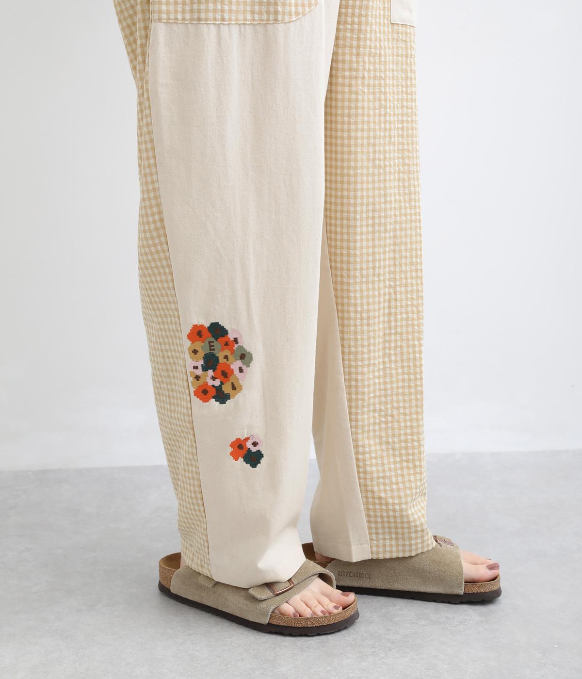 かくかく花刺繍パンツ(アイボリー-F)