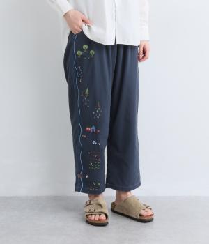 街並み刺繍パンツ(ネイビー-F)