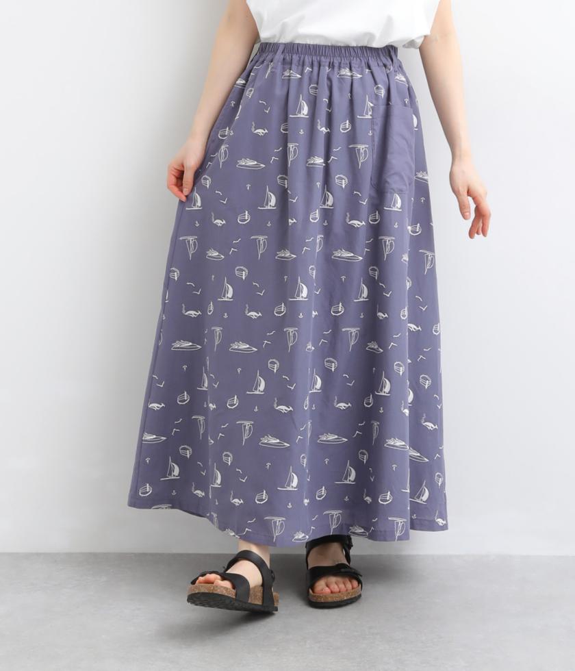 ヨット刺繍スカート