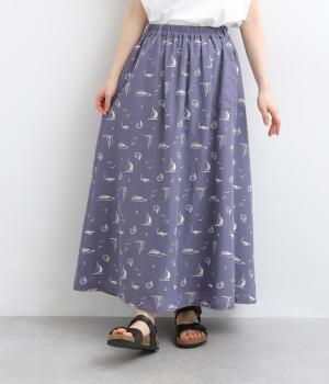 ヨット刺繍スカート