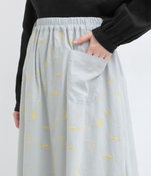 ヨット刺繍スカート(グレー-F)