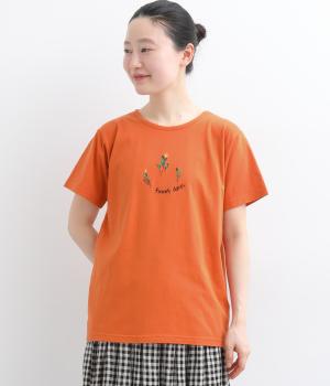 さらさら天竺　花刺繍レギュラーT