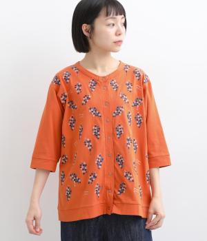 さらさら天竺　ぶどう刺繍カーディガン