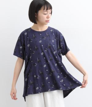 花オパールプリントフレアTシャツ