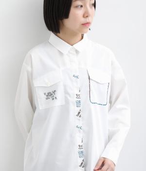 らくがきロゴ刺繍シャツ