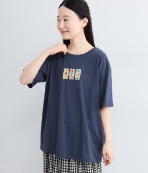 フルーツサンド刺繍Tシャツ(ネイビー-F)
