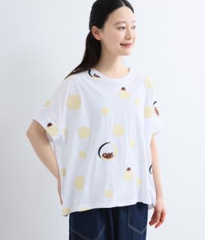 シャボン玉刺繍Tシャツ(ホワイト-F)