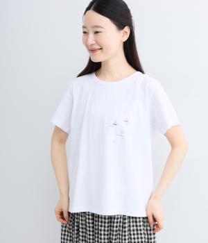 ユーズドコットン　ヨットプリントTシャツ(ホワイト-F)