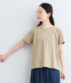 ユーズドコットン　ヨットプリントTシャツ(ベージュ-F)
