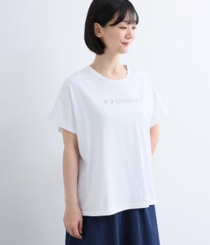 ユーズドコットン　シーグラスプリントTシャツ(ホワイト-F)