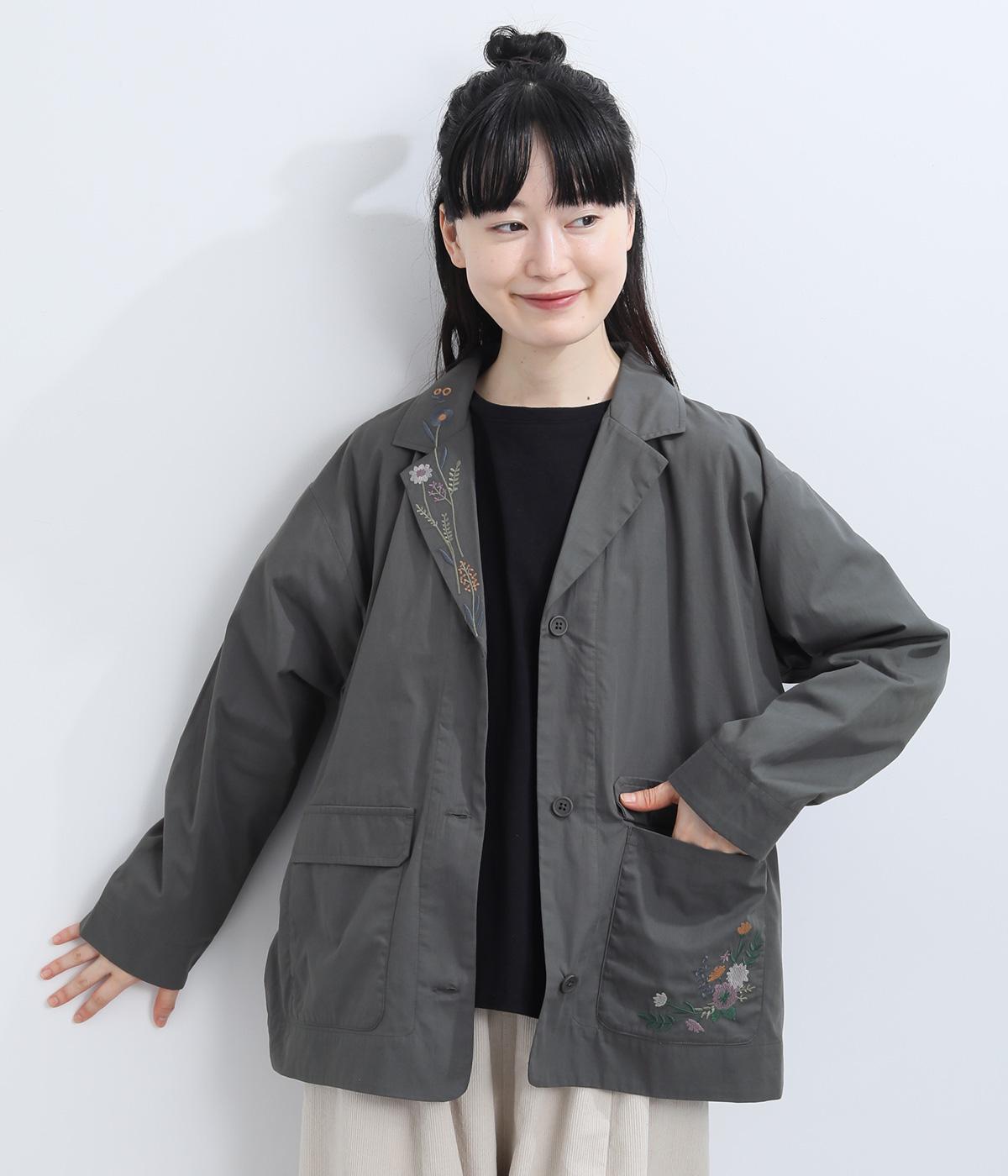 コットンツイル 花刺繍ジャケット｜Emago（イマゴ）の商品詳細