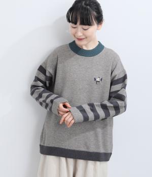 ふくもちニット　モックネックプルオーバー（モクグレー・F）