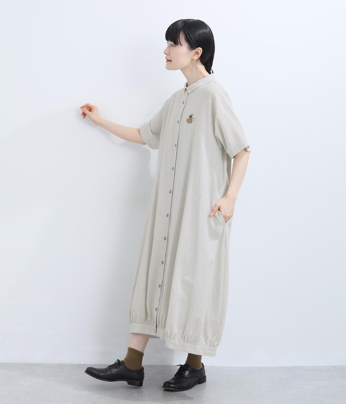 リネンコットン 刺繍バルーンワンピース｜Emago（イマゴ）の商品詳細