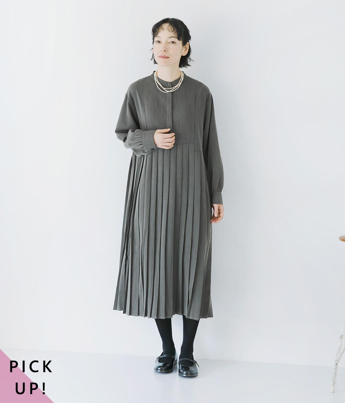 一部別注｜イレギュラー切替プリーツワンピース｜refined works