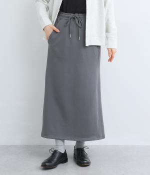 裏毛変形リブ切り替えスカート(グレー-F)