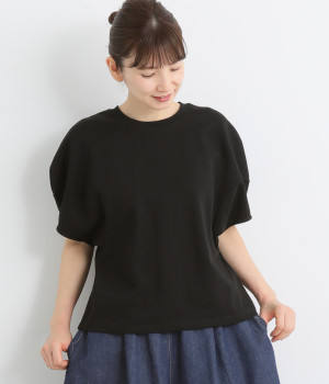 天竺立体袖プルオーバー(ブラック-ONESIZE)