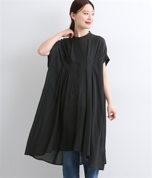 ヴィンテージボイルフレンチタックワンピース(チャコール-ONESIZE)