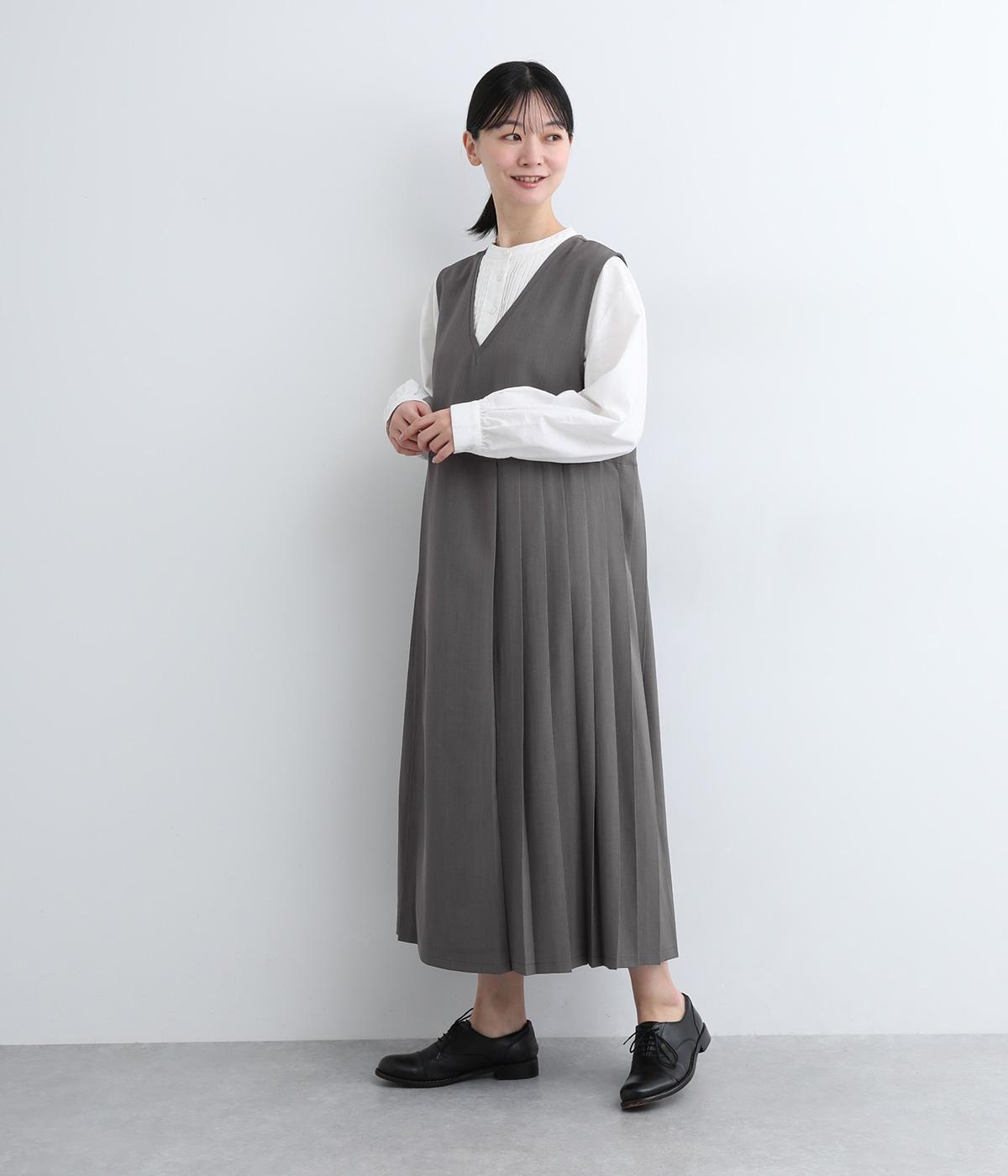 プリーツジャンパースカート(グレー-ONESIZE)