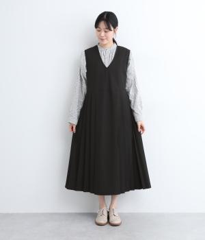 プリーツジャンパースカート(ブラック-ONESIZE)