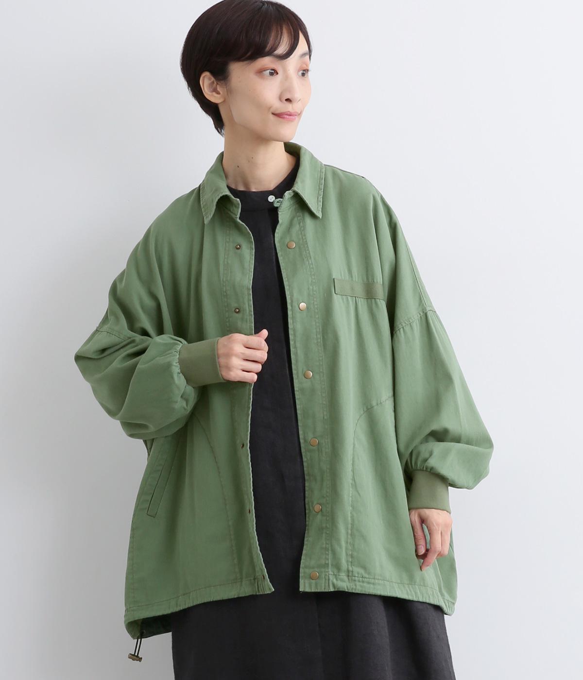 コットンツイルワイドドルマンブルゾン(カーキ-F)
