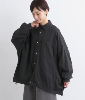 コットンツイルワイドドルマンブルゾン(ブラック-F)