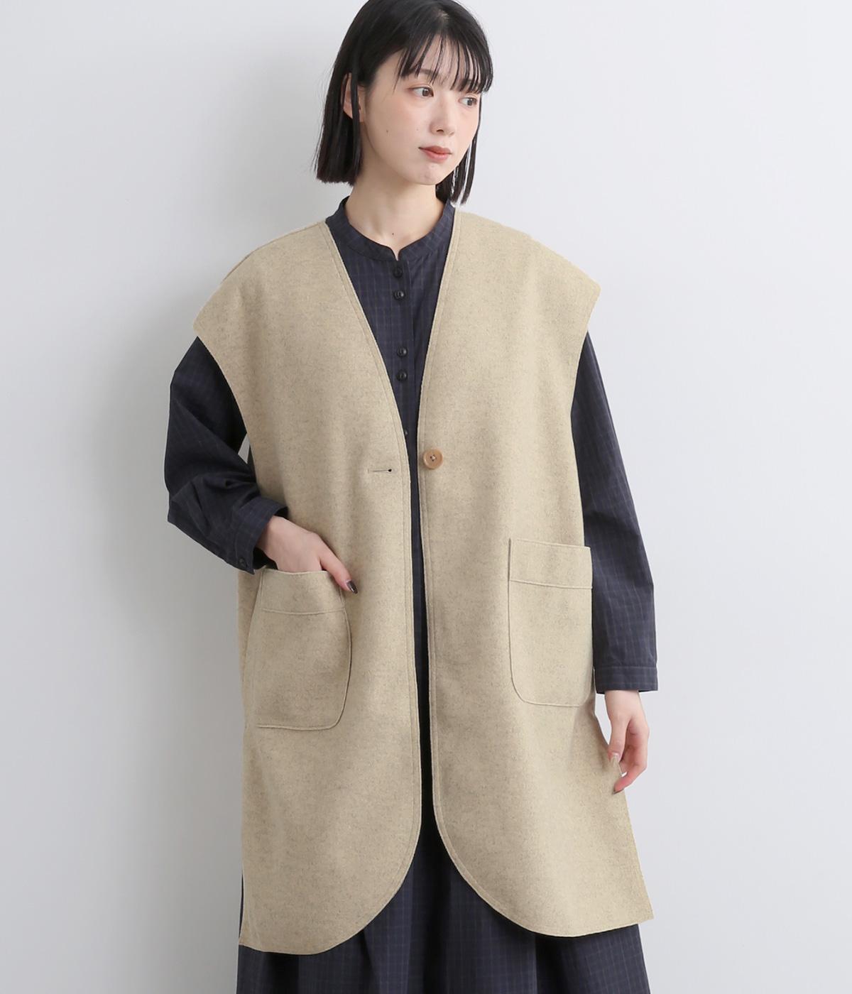 カットメルトンベスト(ベージュ-F)