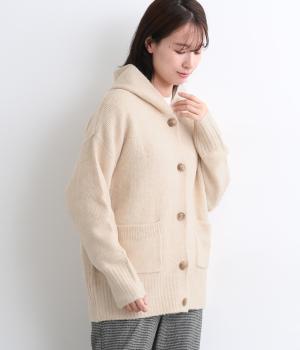 ヤクタッチフーディーアウター(ベージュ-F)