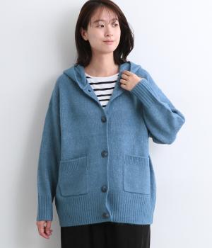 ヤクタッチフーディーアウター(ブルー-F)