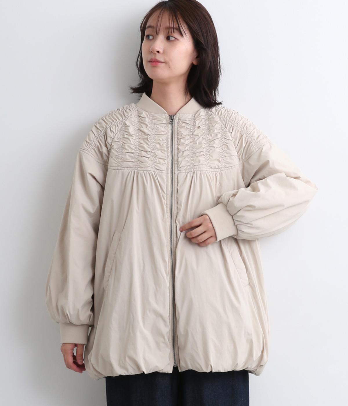 ナイロンシャーリング中綿コート(グレージュ-F)