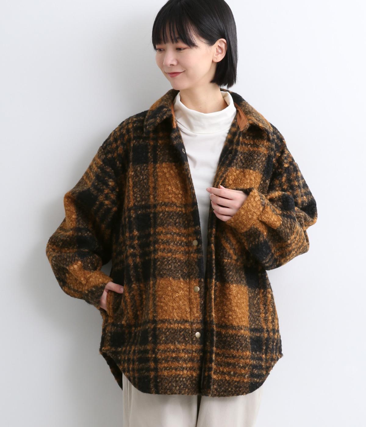 チェックリングウールCPOジャケット(ブラウンチェック-F)
