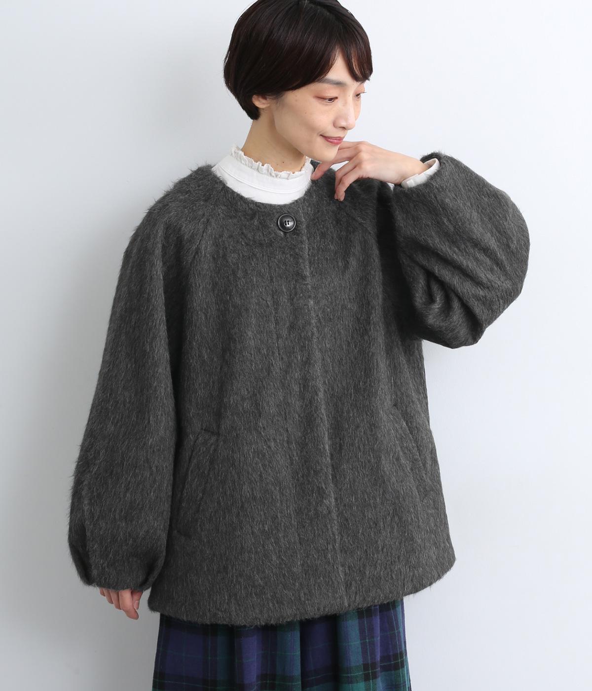 シャギーバックバルーンコート(チャコール-F)