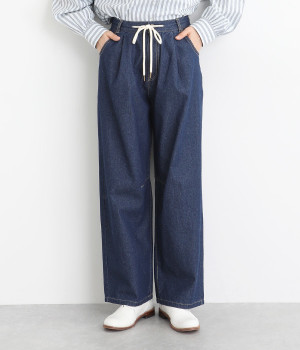デニムウエストスピンドルカーブパンツ(インディゴ-ONESIZE)