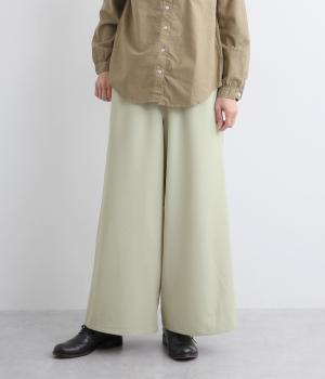 ツイルストレッチワイドイージーパンツ(グレージュ-F)