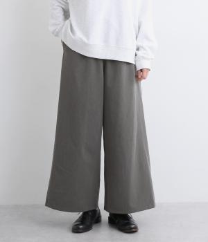 ツイルストレッチワイドイージーパンツ(チャコール-F)