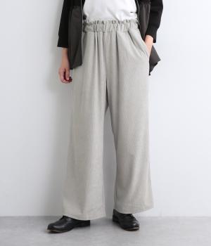 細コールイージーパンツ(グレー-F)