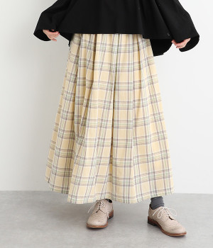 チェックタックスカート(イエローチェック-ONESIZE)