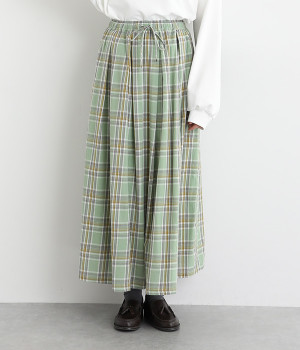 チェックタックスカート(グリーンチェック-ONESIZE)